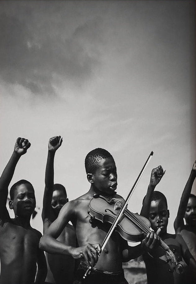 African Children Vintage Photography Canvas Print
