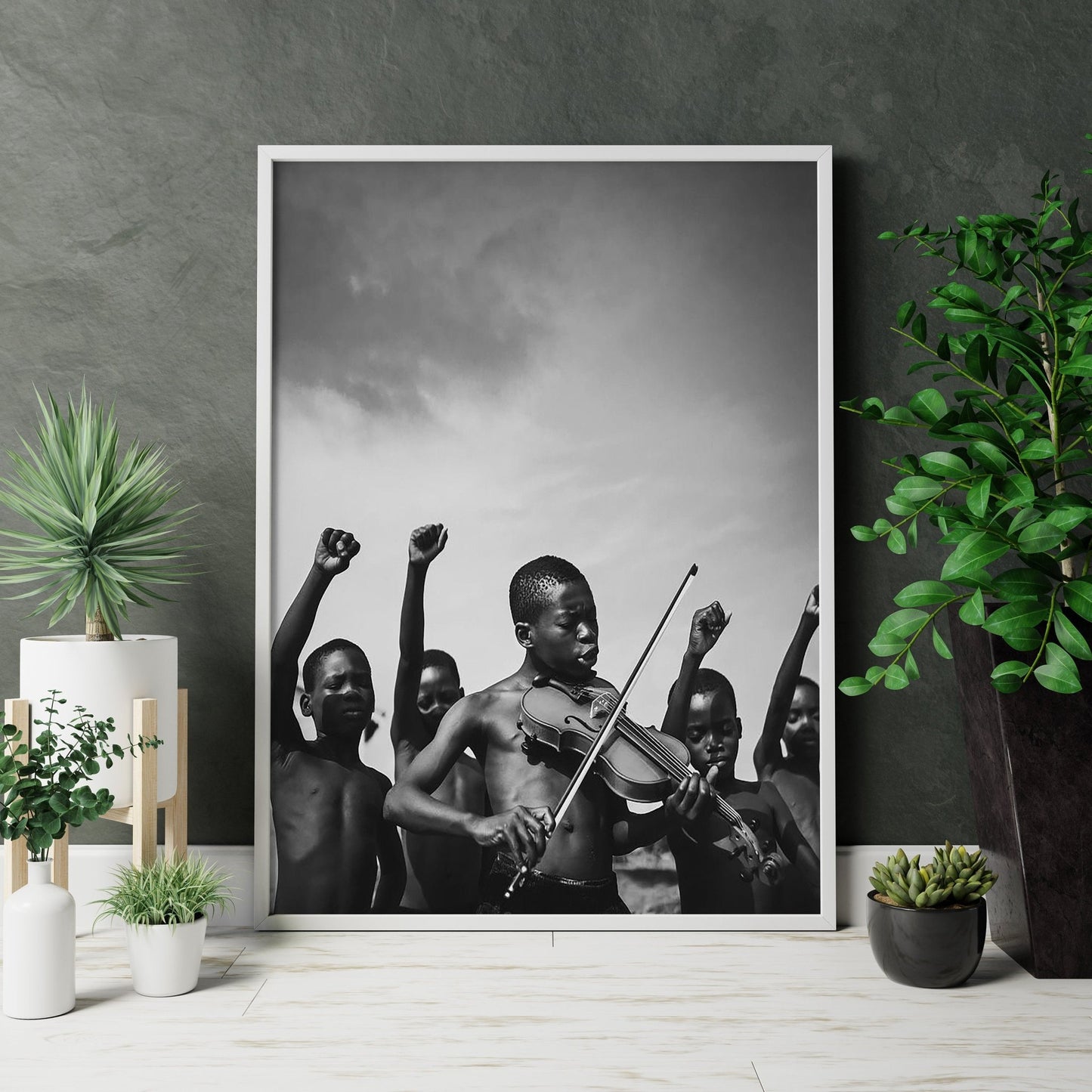 African Children Vintage Photography Canvas Wall Art - Canvasworkshop
