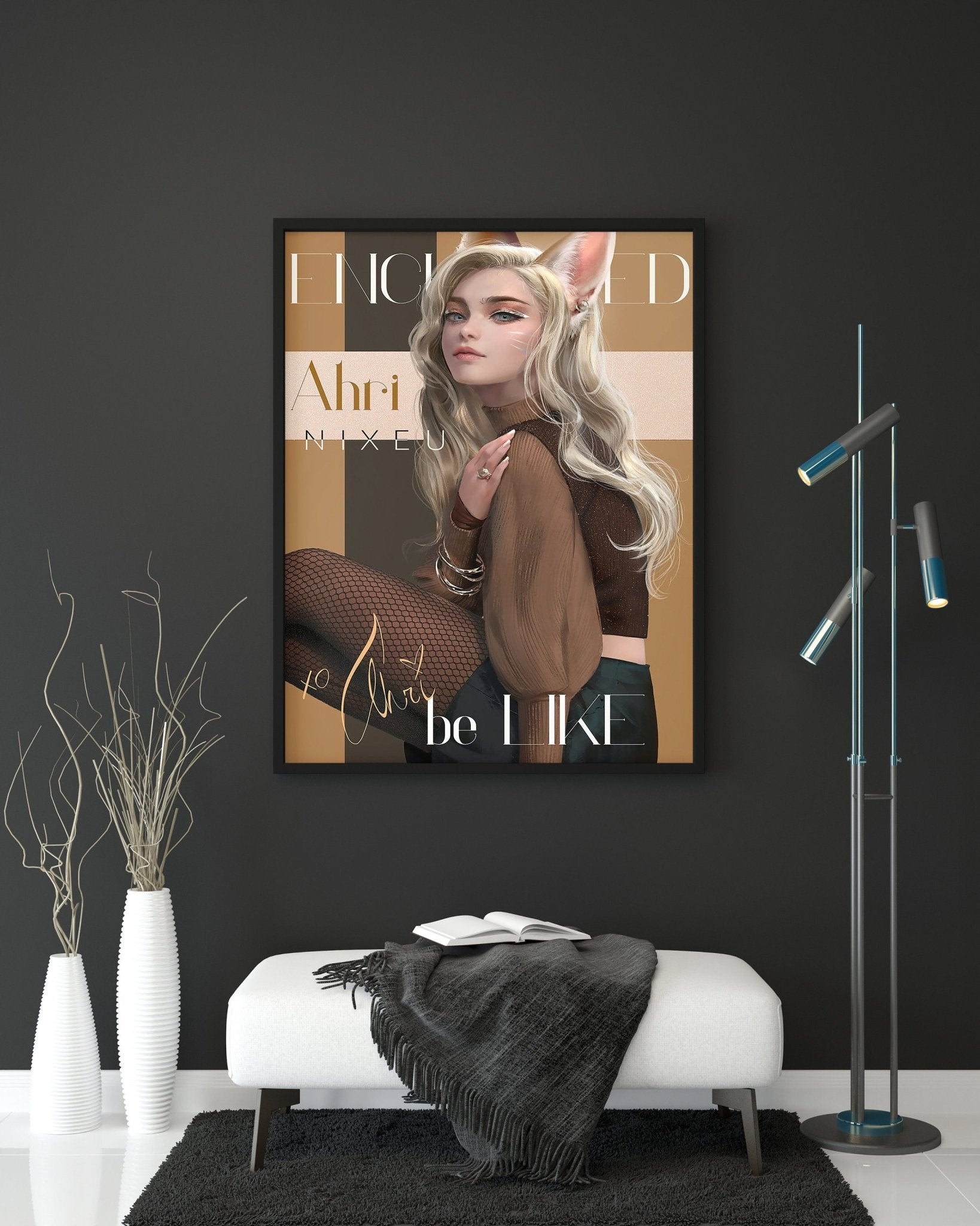Ahri Art League Of Legends Canvas Poster - Canvasworkshop