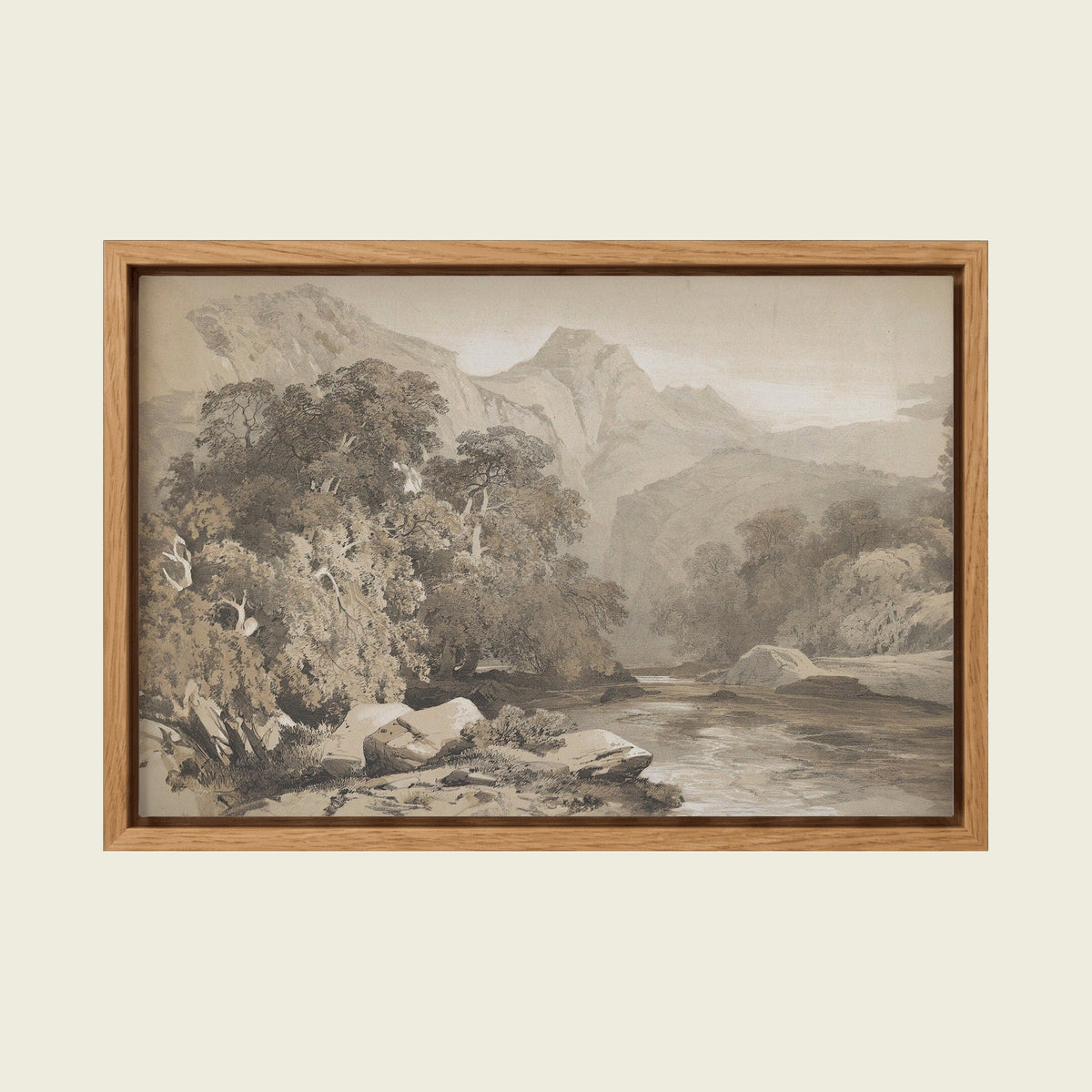 Feed Floating Oak Alexandre Calame Mountain Landscape Canvas Wall Art