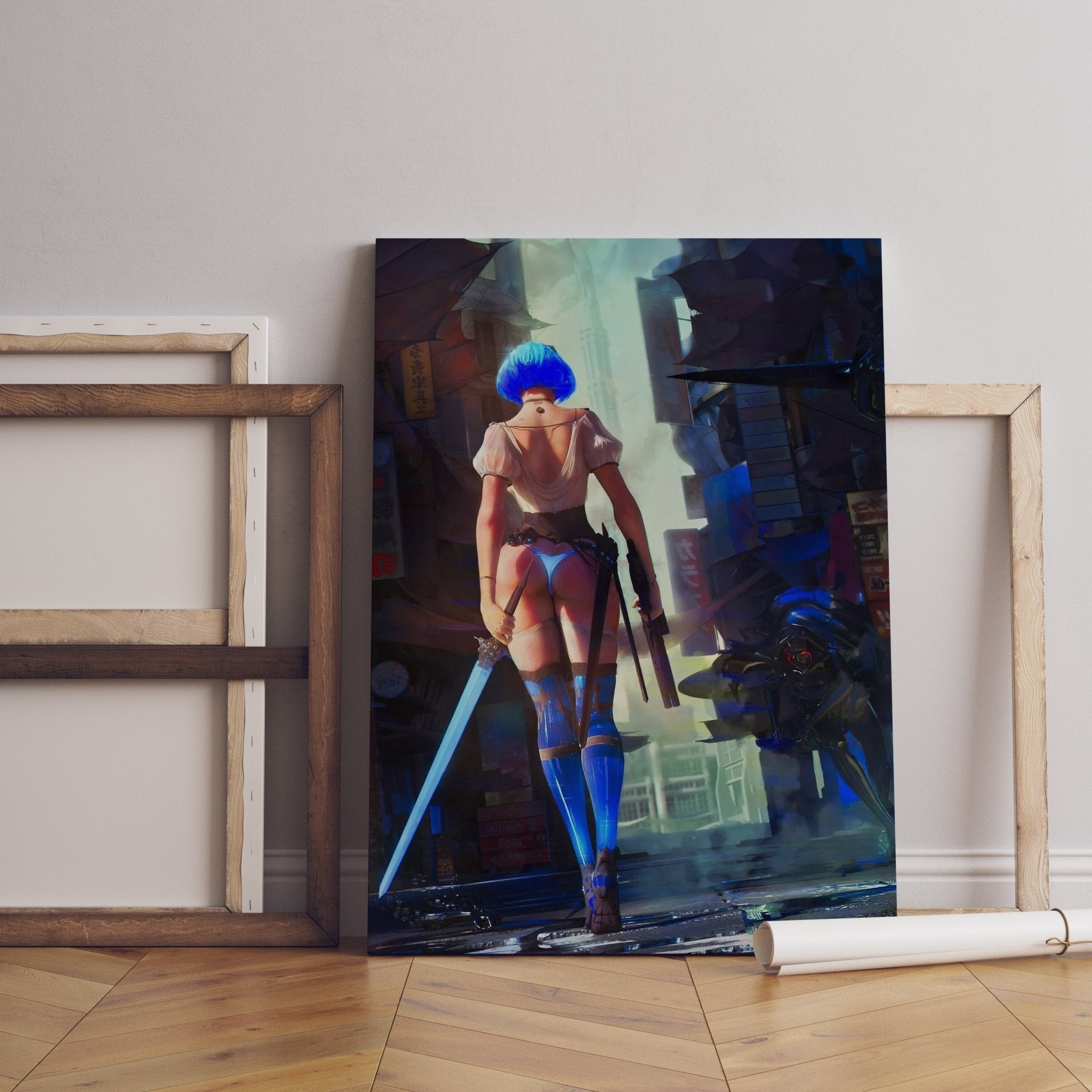 Anime ,Cyberpunk Girl Canvas Wall Art - Canvasworkshop