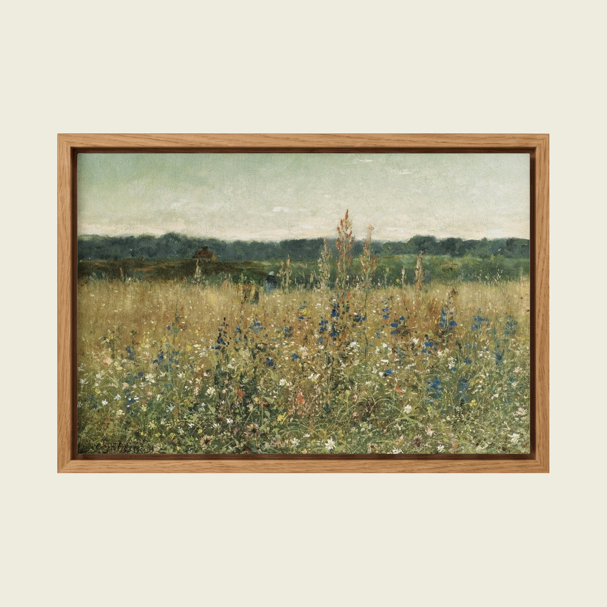 Feed Floating Oak Antoine Chintreuil Brush Flowers 1873 Canvas Wall Art