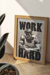Arnold Schwarzenegger Hard Work Canvas Art - Canvasworkshop
