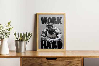 Arnold Schwarzenegger Hard Work Canvas Art - Canvasworkshop
