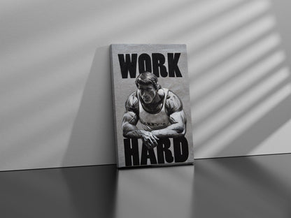 Arnold Schwarzenegger Hard Work Canvas Art - Canvasworkshop