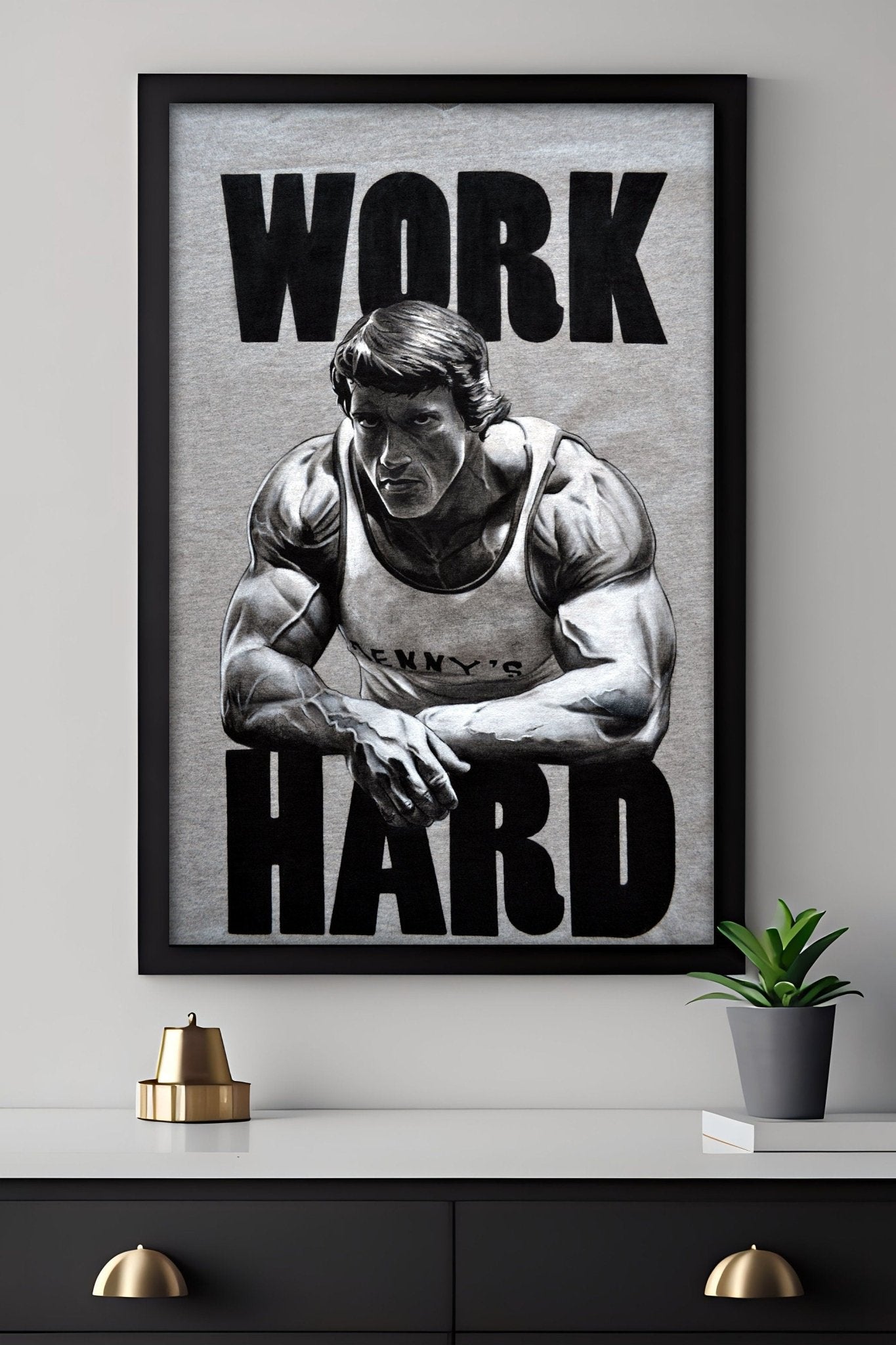Arnold Schwarzenegger Hard Work Canvas Art - Canvasworkshop