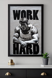 Arnold Schwarzenegger Hard Work Canvas Art - Canvasworkshop