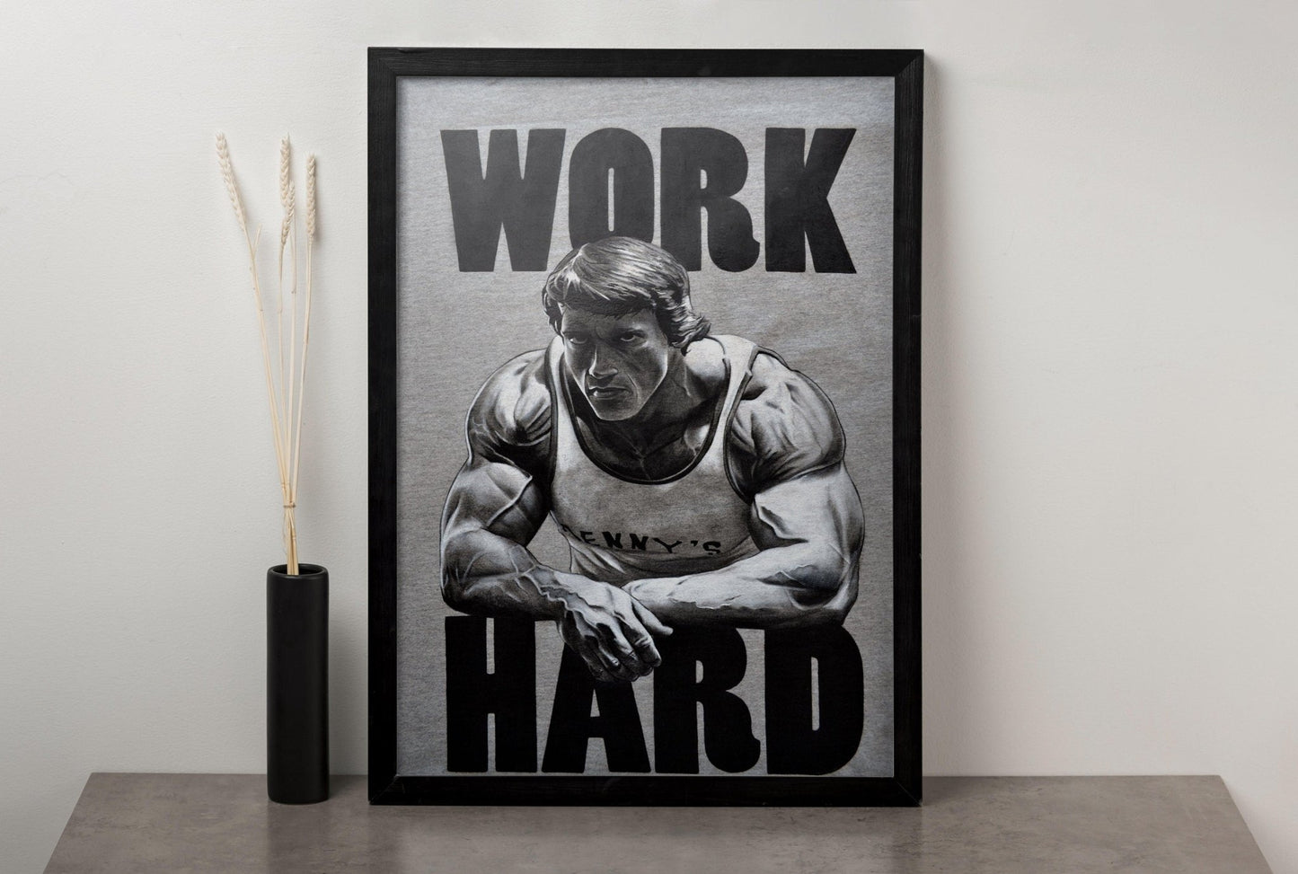 Arnold Schwarzenegger Hard Work Canvas Art - Canvasworkshop