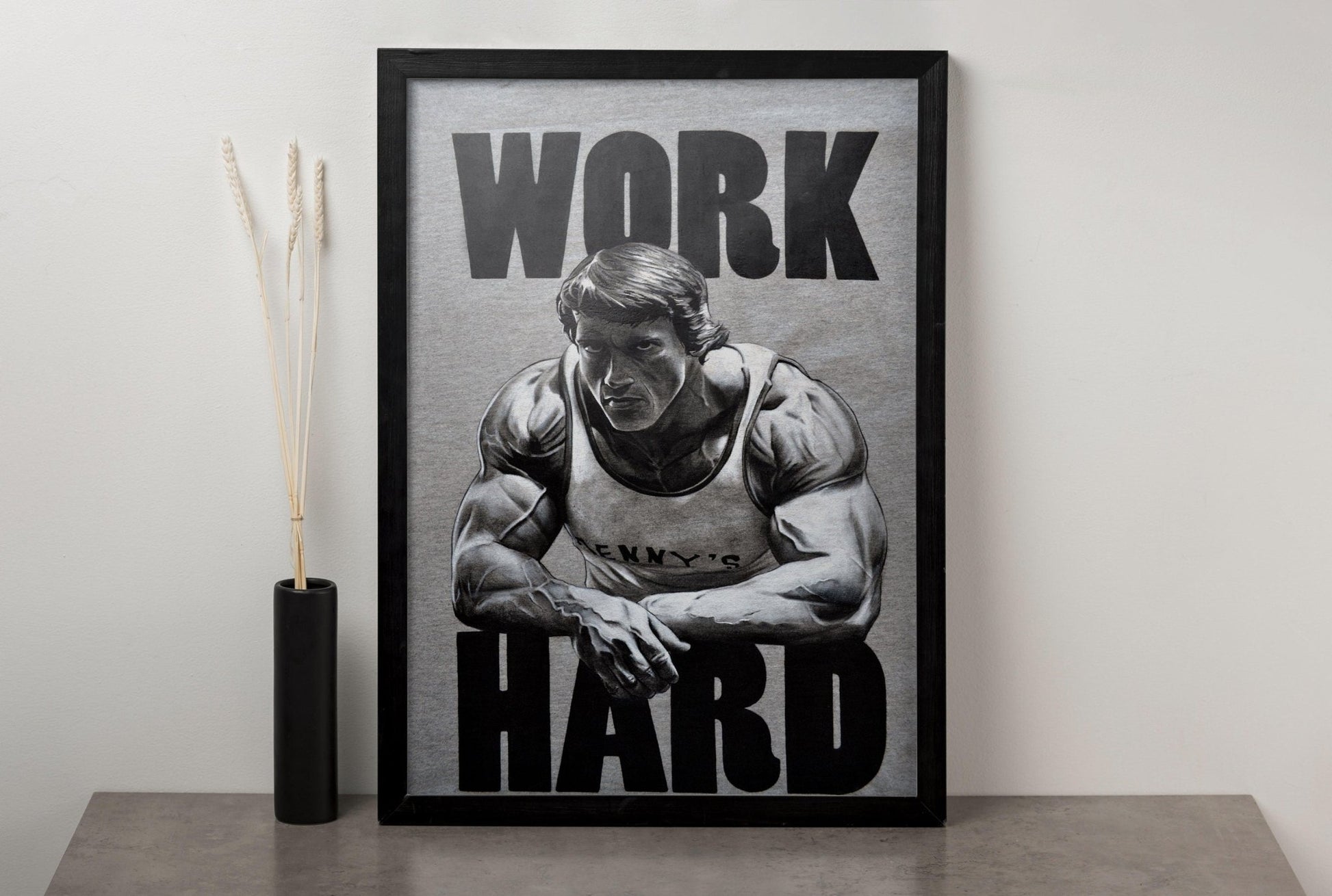 Arnold Schwarzenegger Hard Work Canvas Art - Canvasworkshop