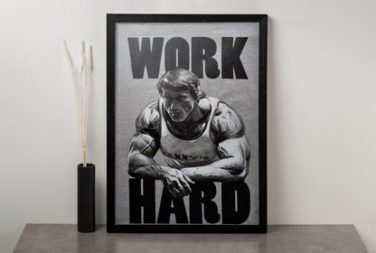 Arnold Schwarzenegger Hard Work Canvas Art - Canvasworkshop