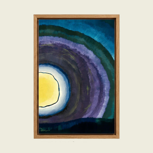 Sunrise III by Arthur Dove canvas wall art in a floating oak frame