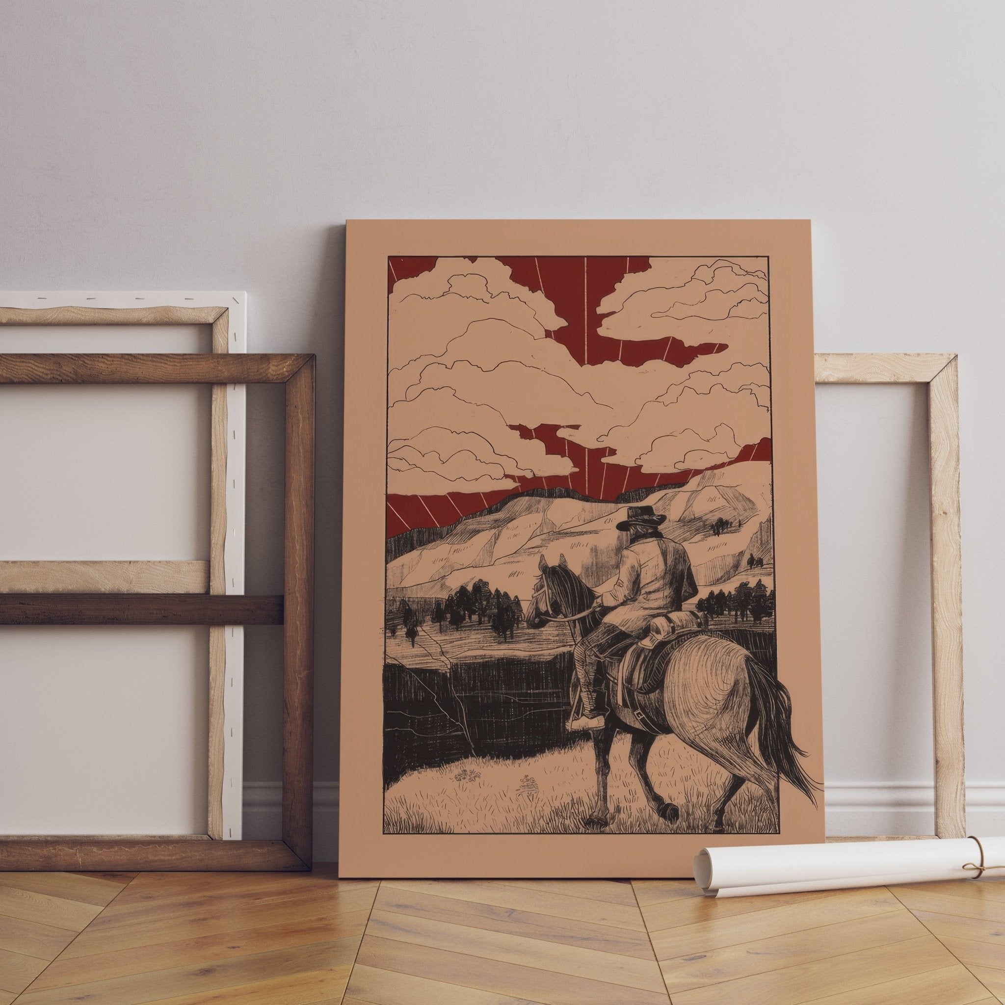 Arthur Morgan & Map Gaming Canvas Wall Art - Canvasworkshop