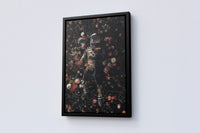 Astronaut In Flowers Love in Space Canvas Wall Art - Canvasworkshop