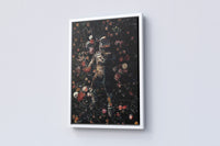 Astronaut In Flowers Love in Space Canvas Wall Art - Canvasworkshop