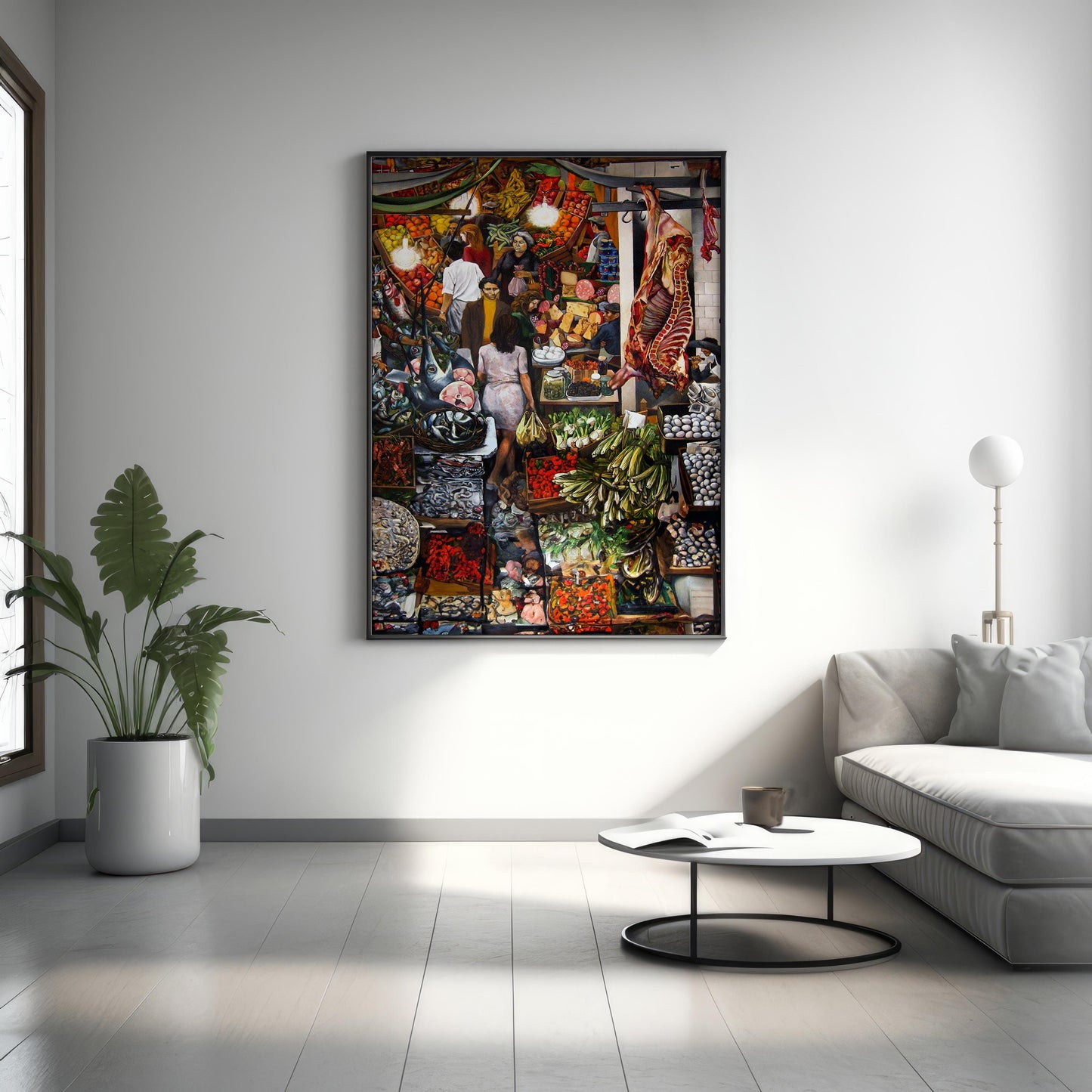 Renata Guttason Marktgemälde Kunstdruck | Farbenfrohe Lebensmittelmarkt Küchenwandkunst