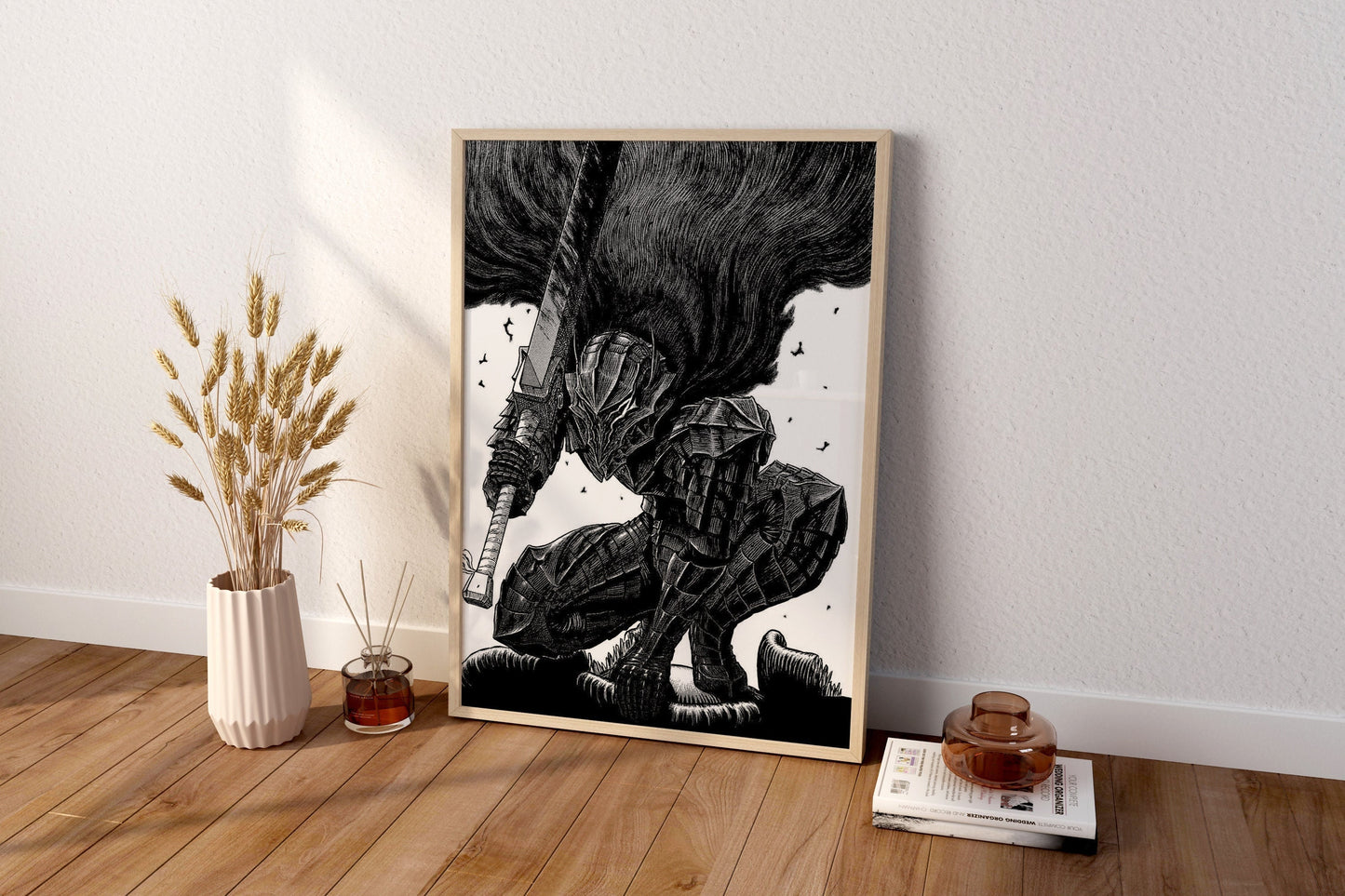 Anime Leinwand Wandkunst, Anime Poster, Berserk Anime Wandkunst, Berserk Guts Poster, Gerahmte Anime Deko, Guts Leinwand Wandkunst