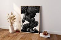 Anime Leinwand Wandkunst, Anime Poster, Berserk Anime Wandkunst, Berserk Guts Poster, Gerahmte Anime Deko, Guts Leinwand Wandkunst
