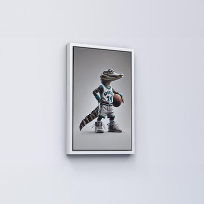 Ikonische realistische Baby-Alligator-Leinwand – realistisches, stilvolles und verspieltes Wanddekor