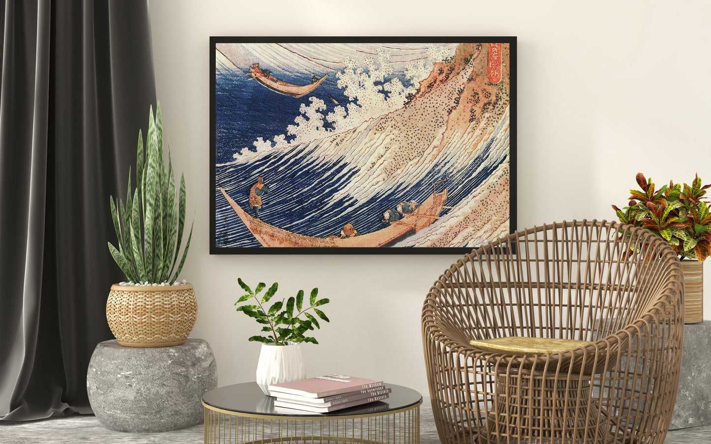 Ukiyo-e Leinwand-Wanddekoration: Die Große Welle von Hokusai