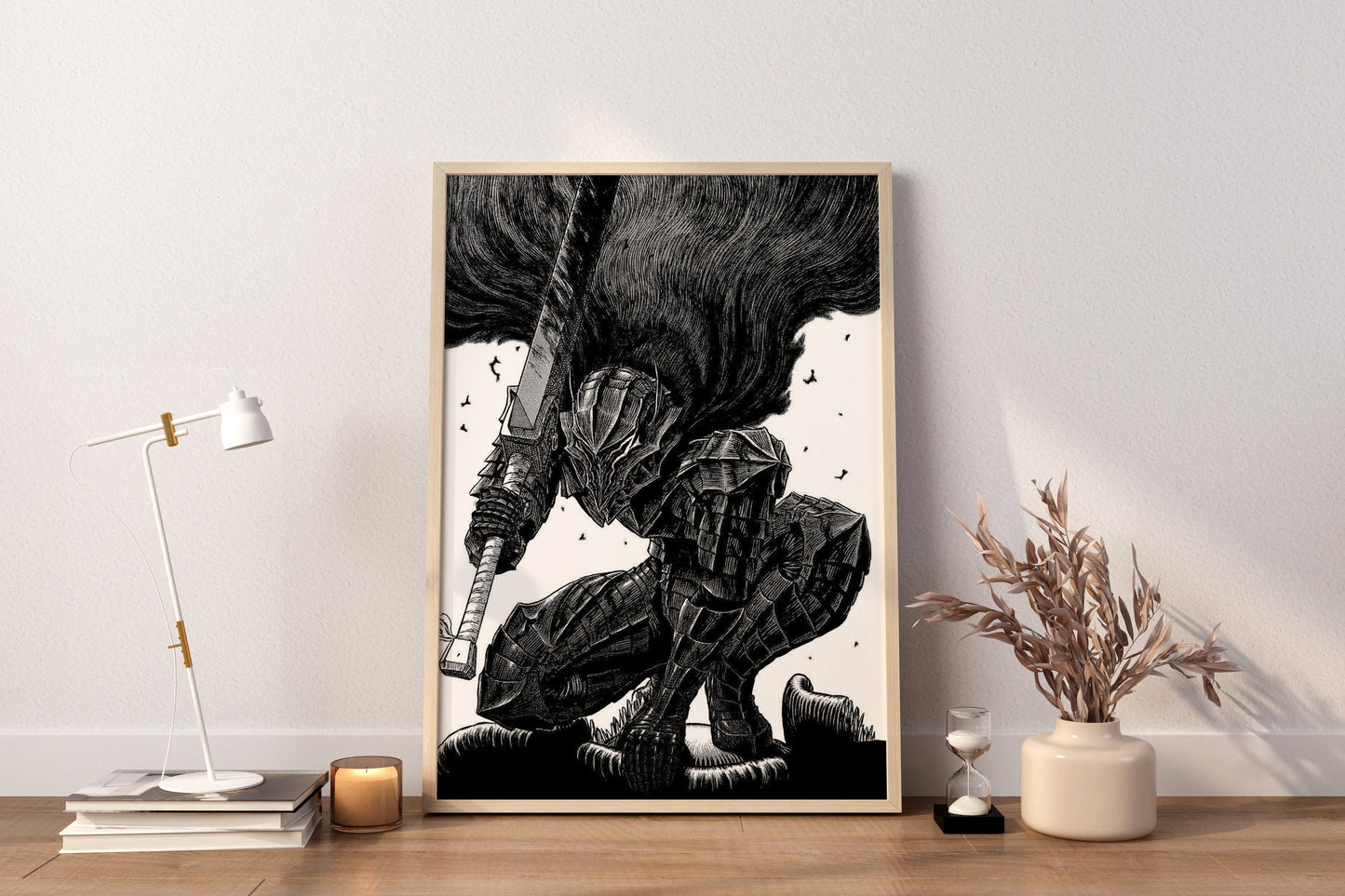 Anime Leinwand Wandkunst, Anime Poster, Berserk Anime Wandkunst, Berserk Guts Poster, Gerahmte Anime Deko, Guts Leinwand Wandkunst