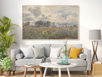 Henry Moore Wandkunst, Landschaft Leinwand Wandkunst, Schauerlicher Juni Leinwand Wandkunst, Vintage Landschaft, Leinwand Malerei Poster, Blumenfeld