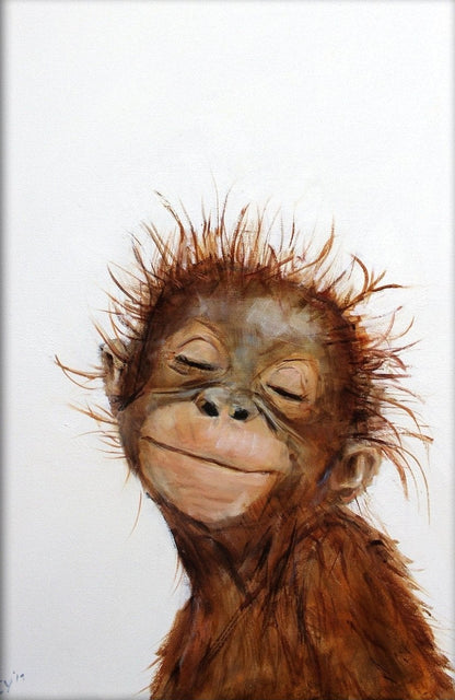 Artwork Baby Monkey Smile Canvas Art - Canvasworkshop