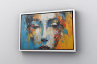Beautiful Female Face with Oil Paints Canvas Poster Art - Canvasworkshop