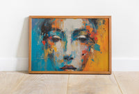 Beautiful Female Face with Oil Paints Canvas Poster Art - Canvasworkshop