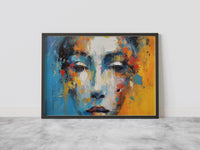 Beautiful Female Face with Oil Paints Canvas Poster Art - Canvasworkshop