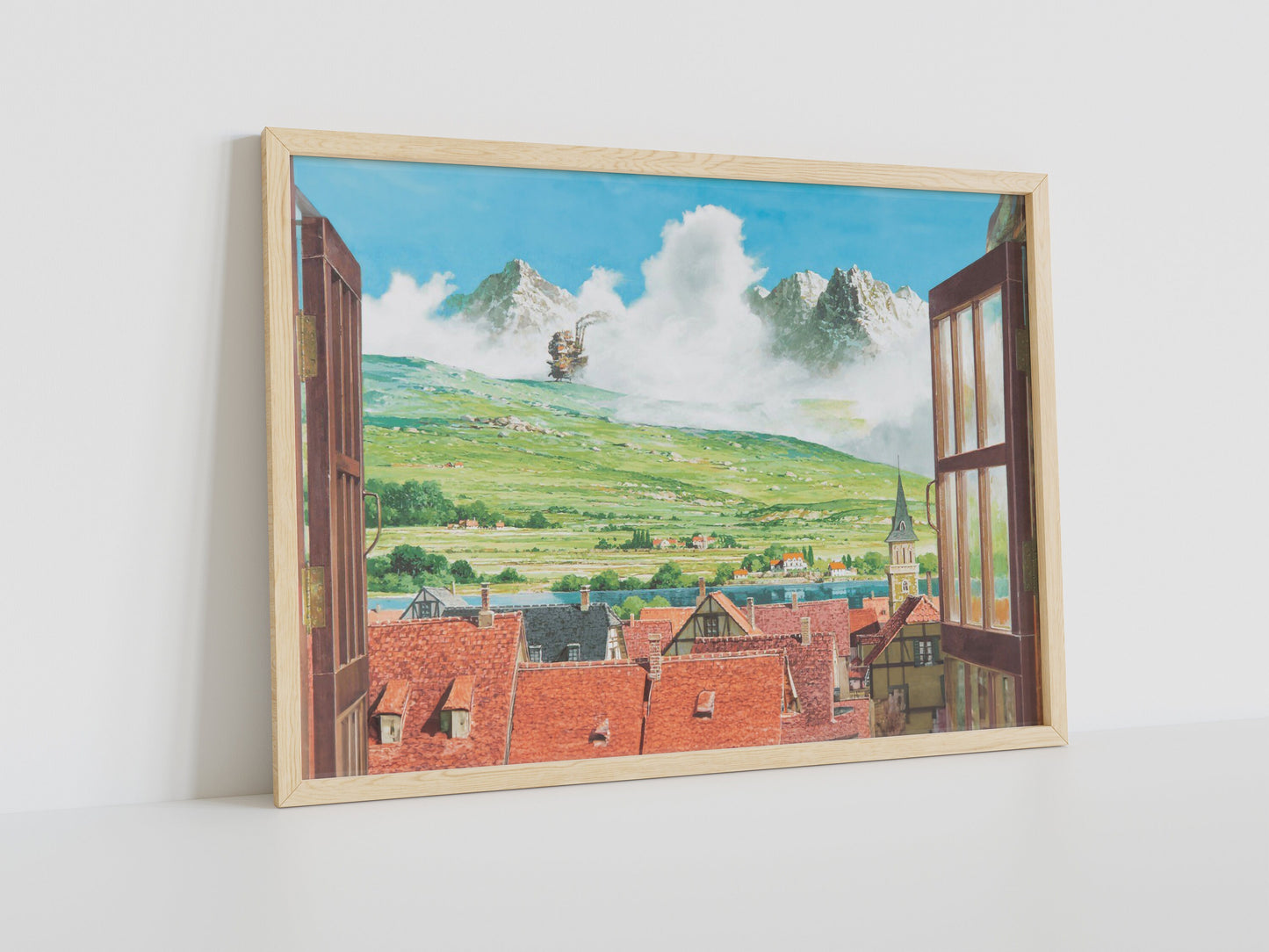 Howl's Moving Castle Canvas Wall Art, Howl's Moving Castle Poster, Anime Wall Art, Anime Wall Decor, Ghibli Poster, Anime Poster
