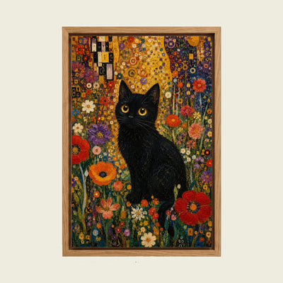 Feed Floating Oak Black Cat in Wildflower Garden