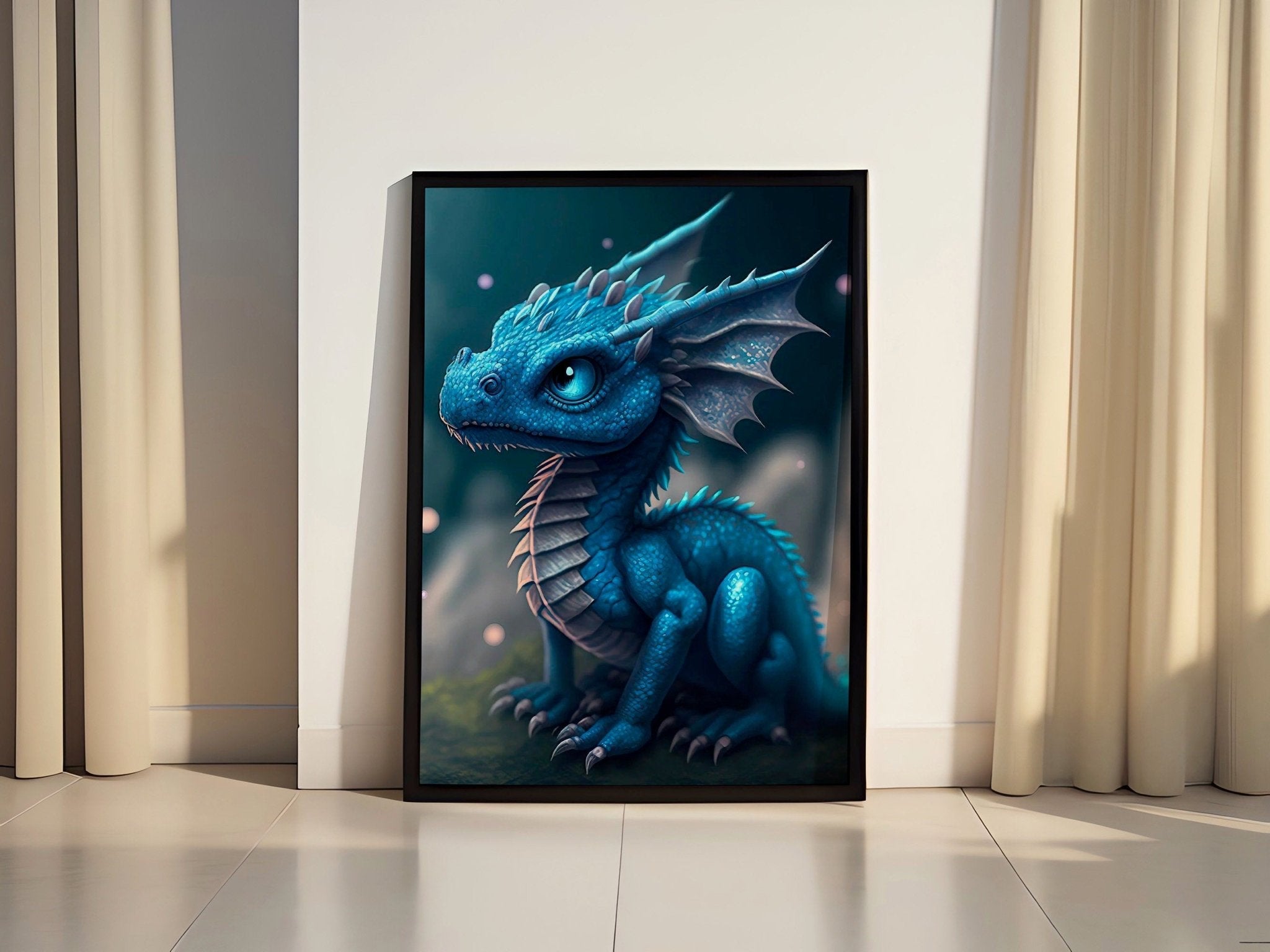 Blue Dragon Canvas Wall Art - Canvasworkshop