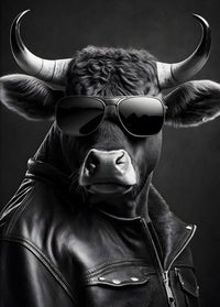 Cool Cow in Sunglasses canvas wall art