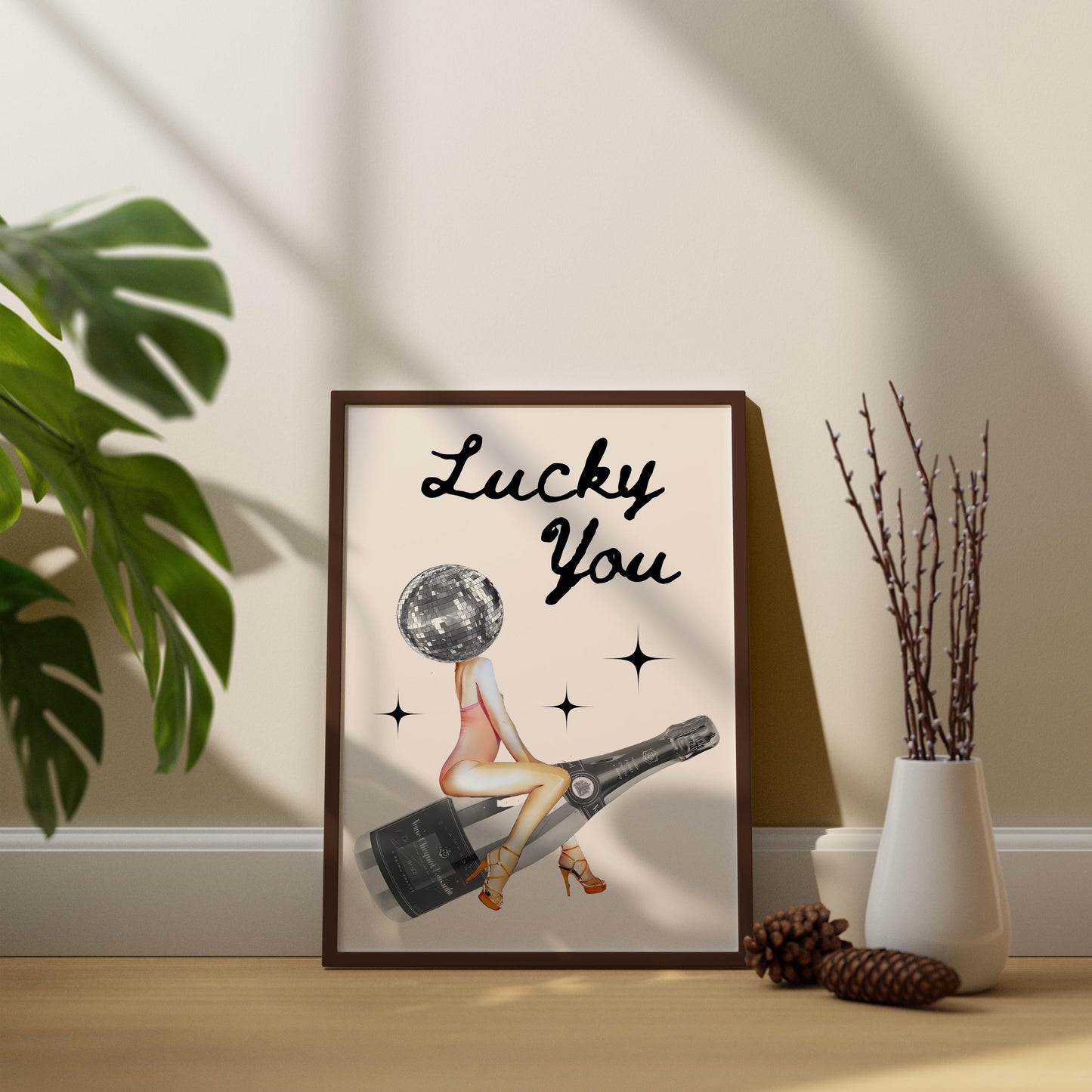 Trendy Lucky You Poster – Disco Head Leinwand-Wandkunst, Lucky You Leinwand-Poster – Mode-Poster – Lucky Leinwand-Poster – Trendige Wandkunst