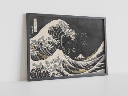 Die schwarze Welle von Kanagawa Wandkunst, Die Welle von Kanagawa Schwarz-Weiß, Kanagawa Kunst, Japanische Wandkunst, Kanagawa Poster