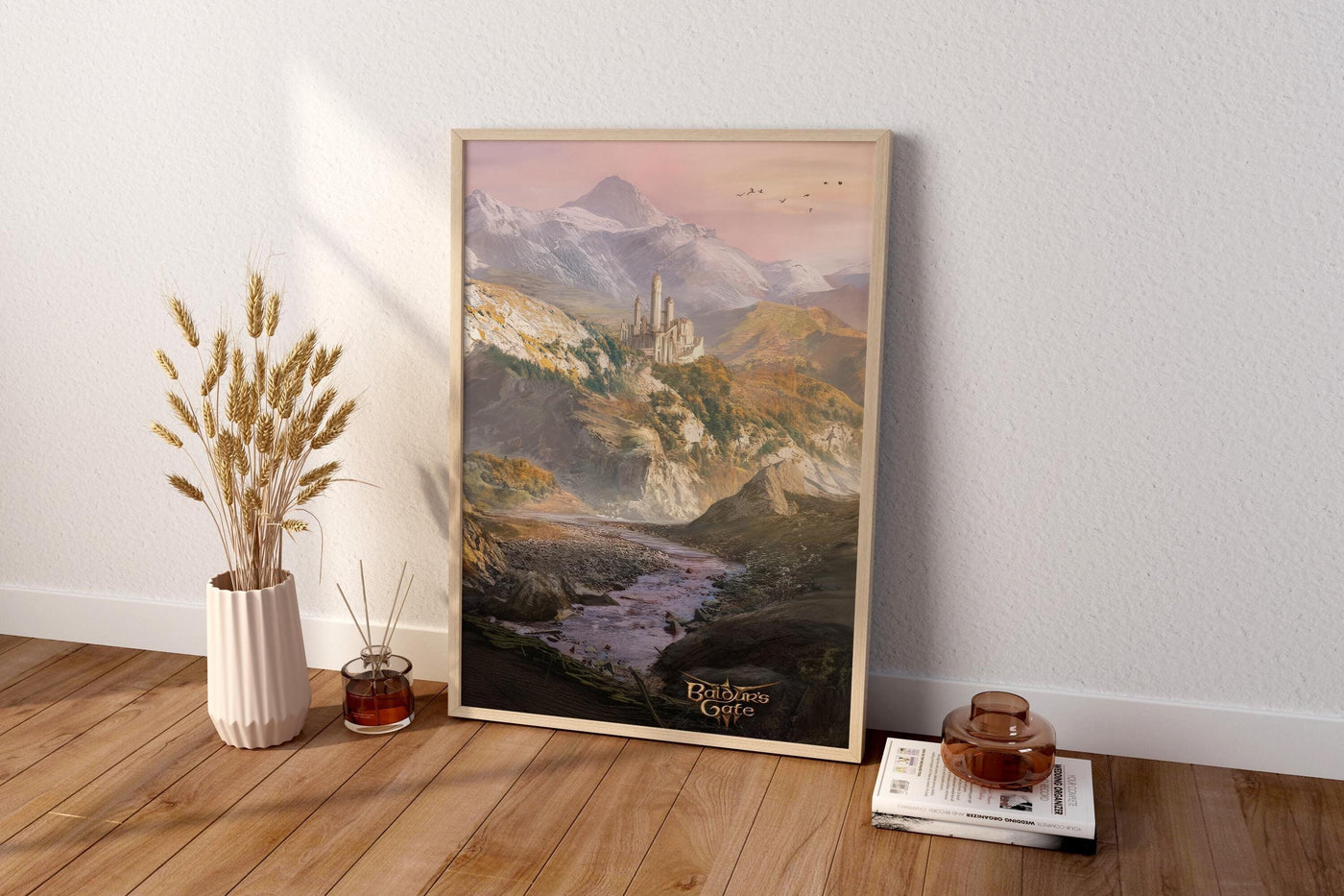 Baldur's Gate Landschafts-Wandkunst, Baldur's Gate Berg-Leinwand-Wandkunst, BG3 Poster, Gaming-Wandkunst, Gaming-Poster, Geschenk für Gamer