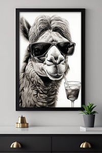 Camel with Sunglasses Canvas Poster - Canvasworkshop