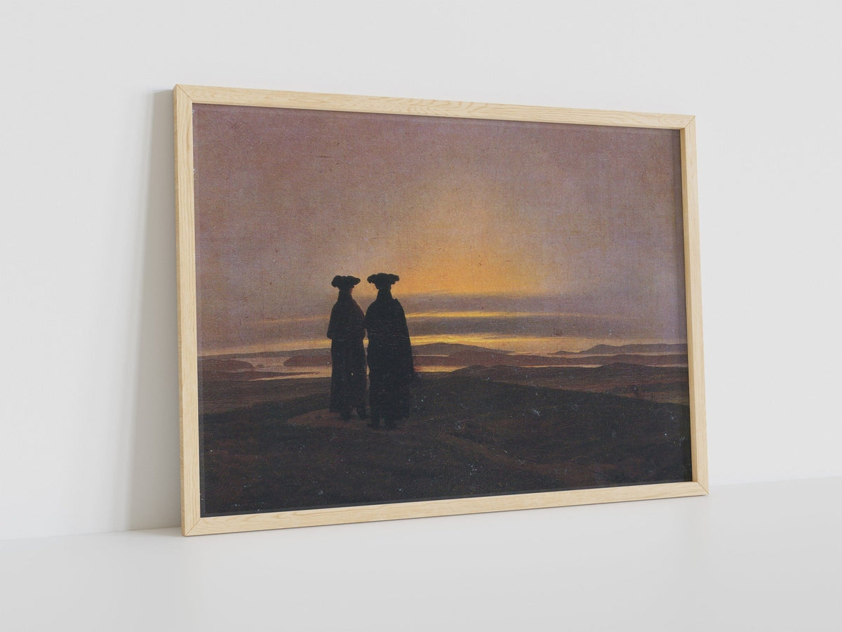 Caspar David Friedrich Evening Landscape with Two Men Canvas Art - Canvasworkshop