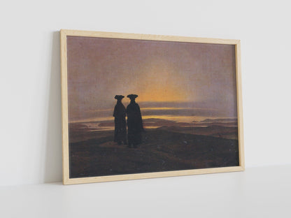 Caspar David Friedrich Evening Landscape with Two Men Canvas Art - Canvasworkshop