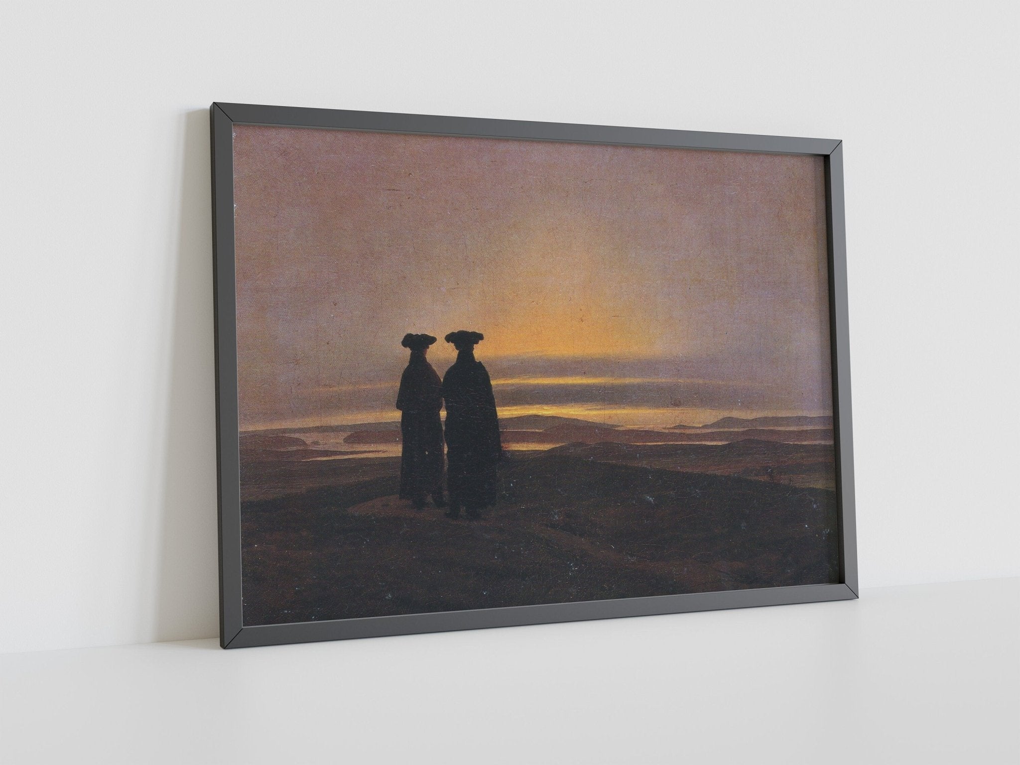 Caspar David Friedrich Evening Landscape with Two Men Canvas Art - Canvasworkshop