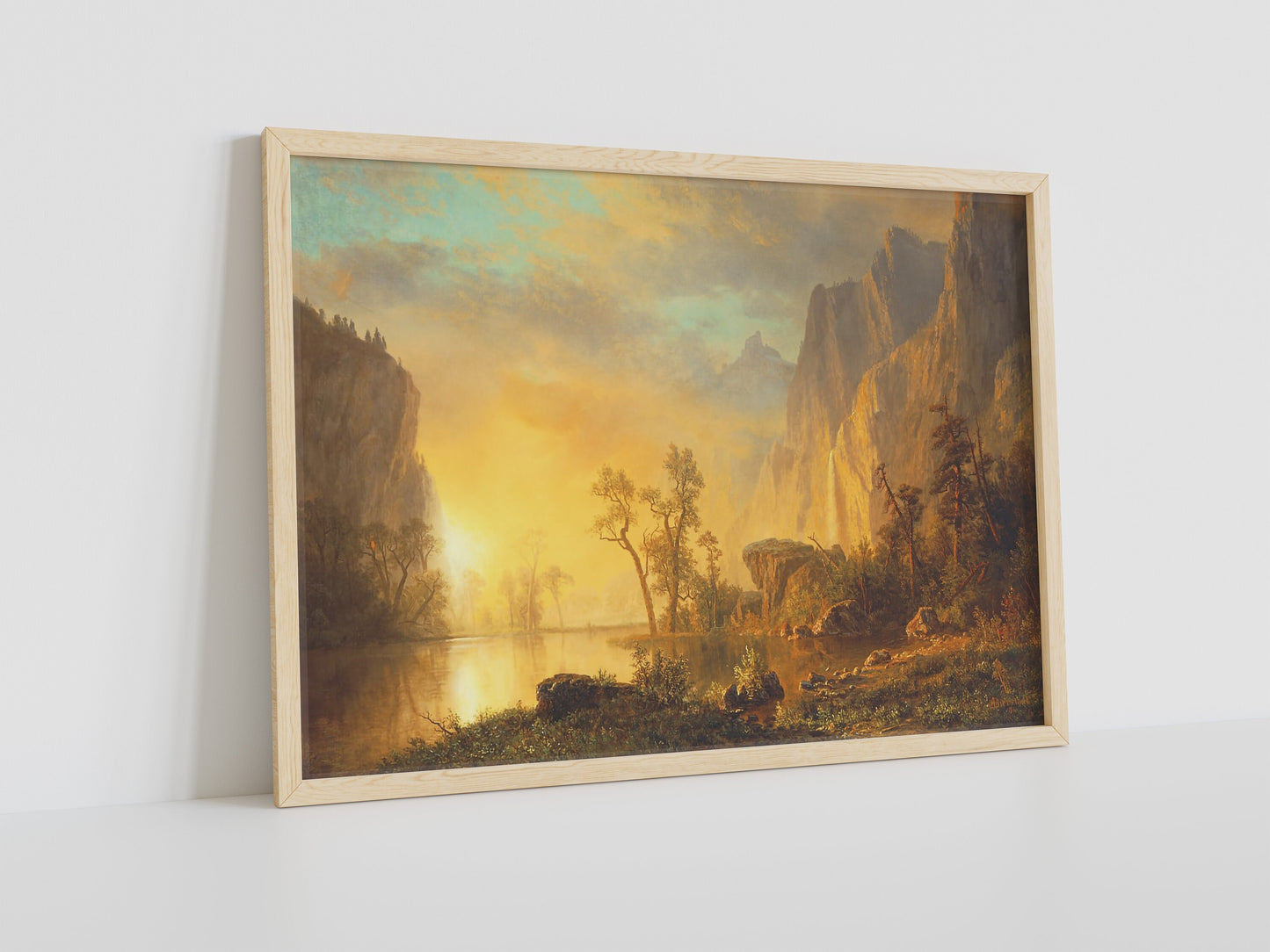 Albert Bierstadt Leinwand Wandbild, Albert Bierstadt Sonnenuntergang in den Rockies Leinwandbild, Leinwand Kunstdruck, Großes Leinwand Wandbild
