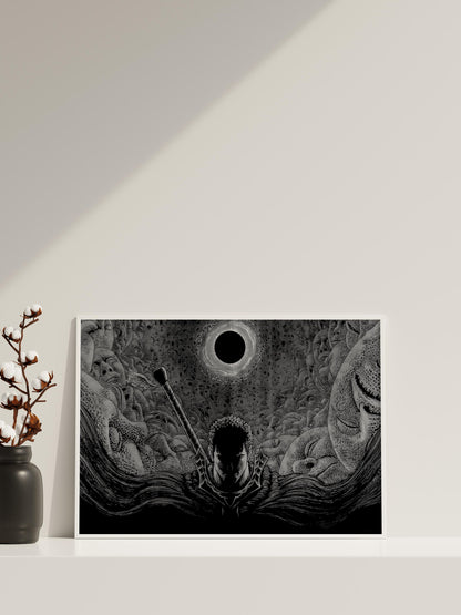 Anime Leinwand Wandkunst, Anime Poster, Berserk Anime Wandkunst, Berserk Guts Poster, Berserk Schwarz & Weiß Poster, Guts Cool Poster, Berserk Kunst