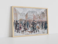 Vintage Christmas Market canvas wall art
