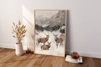 Josef Schmitzberger Red Deer in Winter Canvas Art