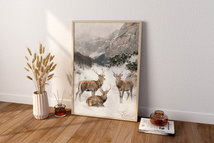Christmas Deer Canvas Poster