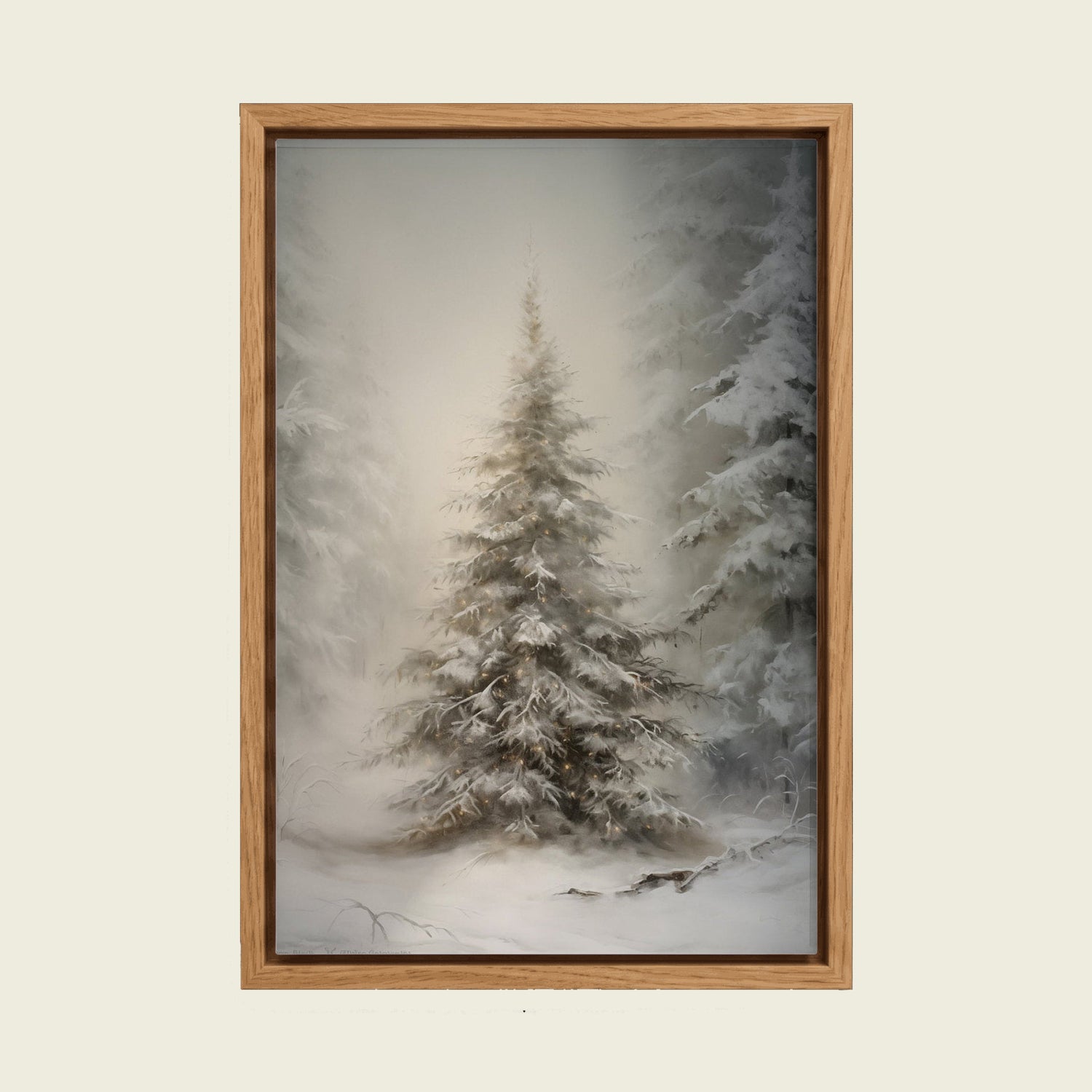 Feed Floating Oak Christmas Tree Canvas Print