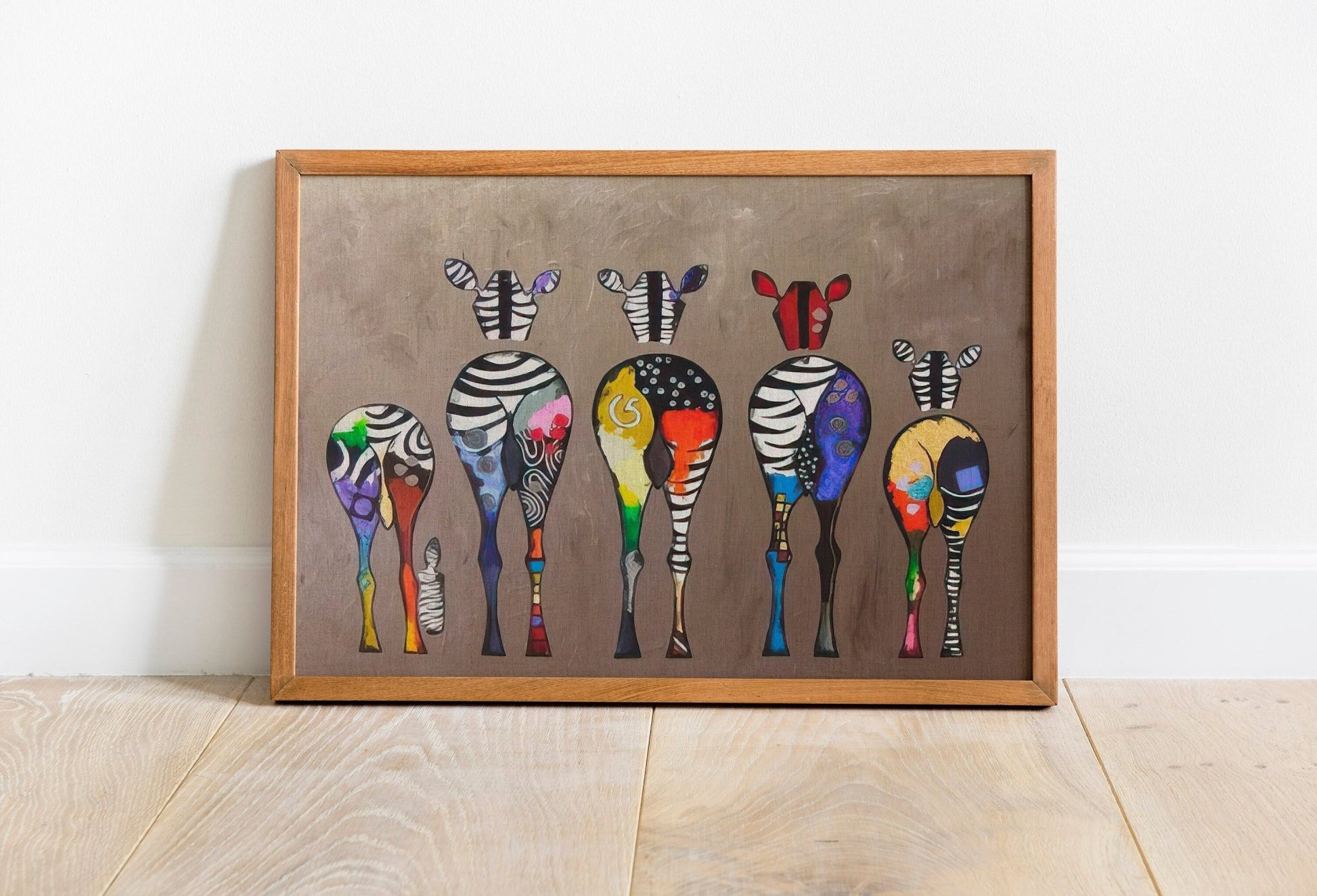 Colorful Zebra Watercolor Canvas Print - Canvasworkshop