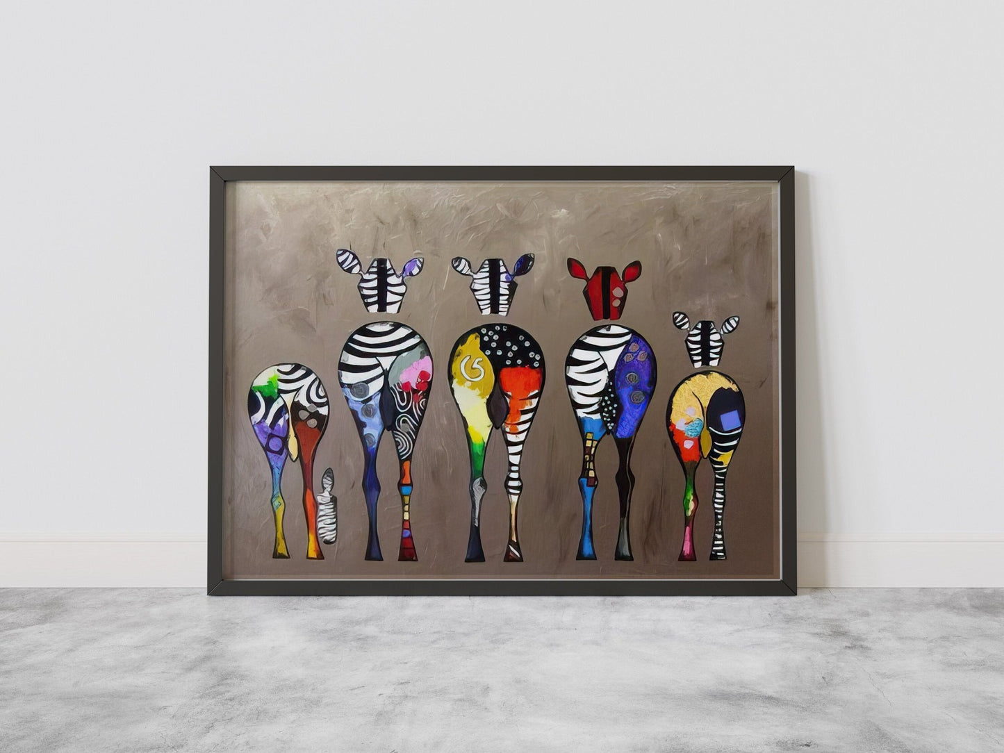 Colorful Zebra Watercolor Canvas Print - Canvasworkshop