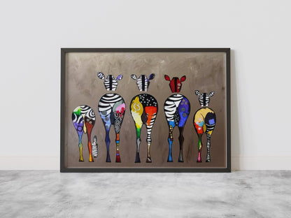 Colorful Zebra Watercolor Canvas Print - Canvasworkshop