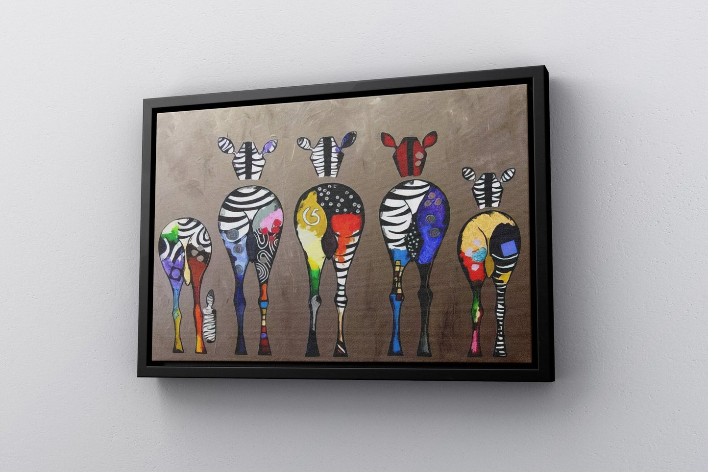 Colorful Zebra Watercolor Canvas Print - Canvasworkshop